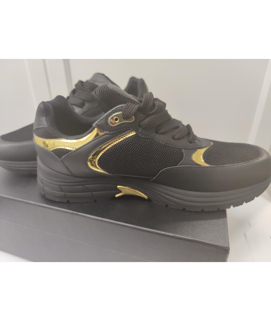 GIUSEPPE ZANOTTI DESIGN Черные кожаные низкие кроссовки / кеды, фото 3