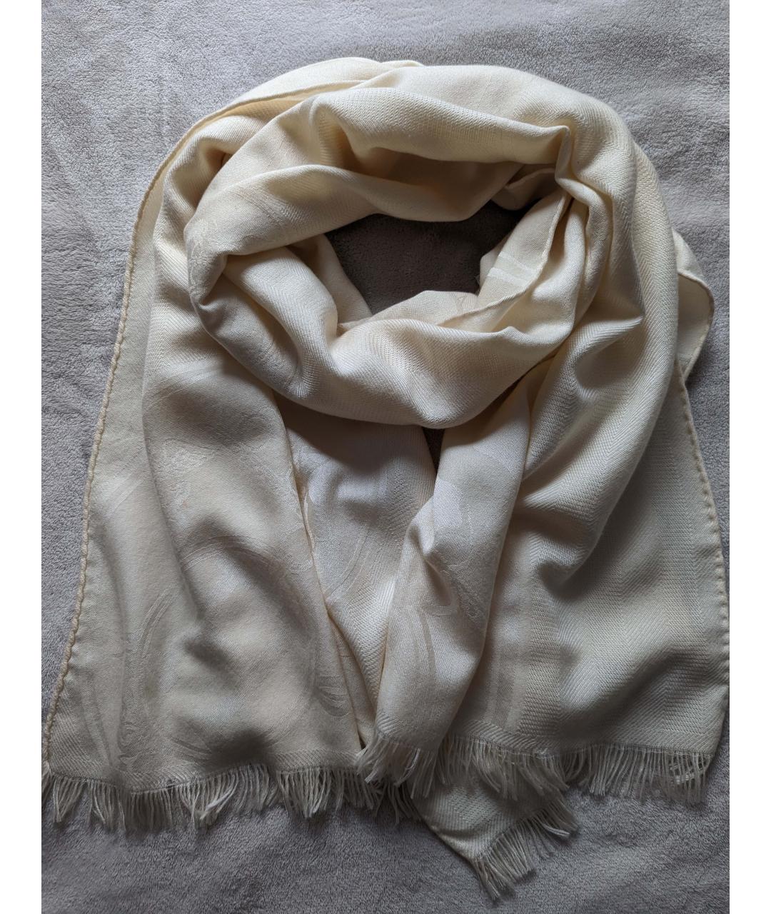 HERMES PRE-OWNED Бежевый кашемировый шарф, фото 6