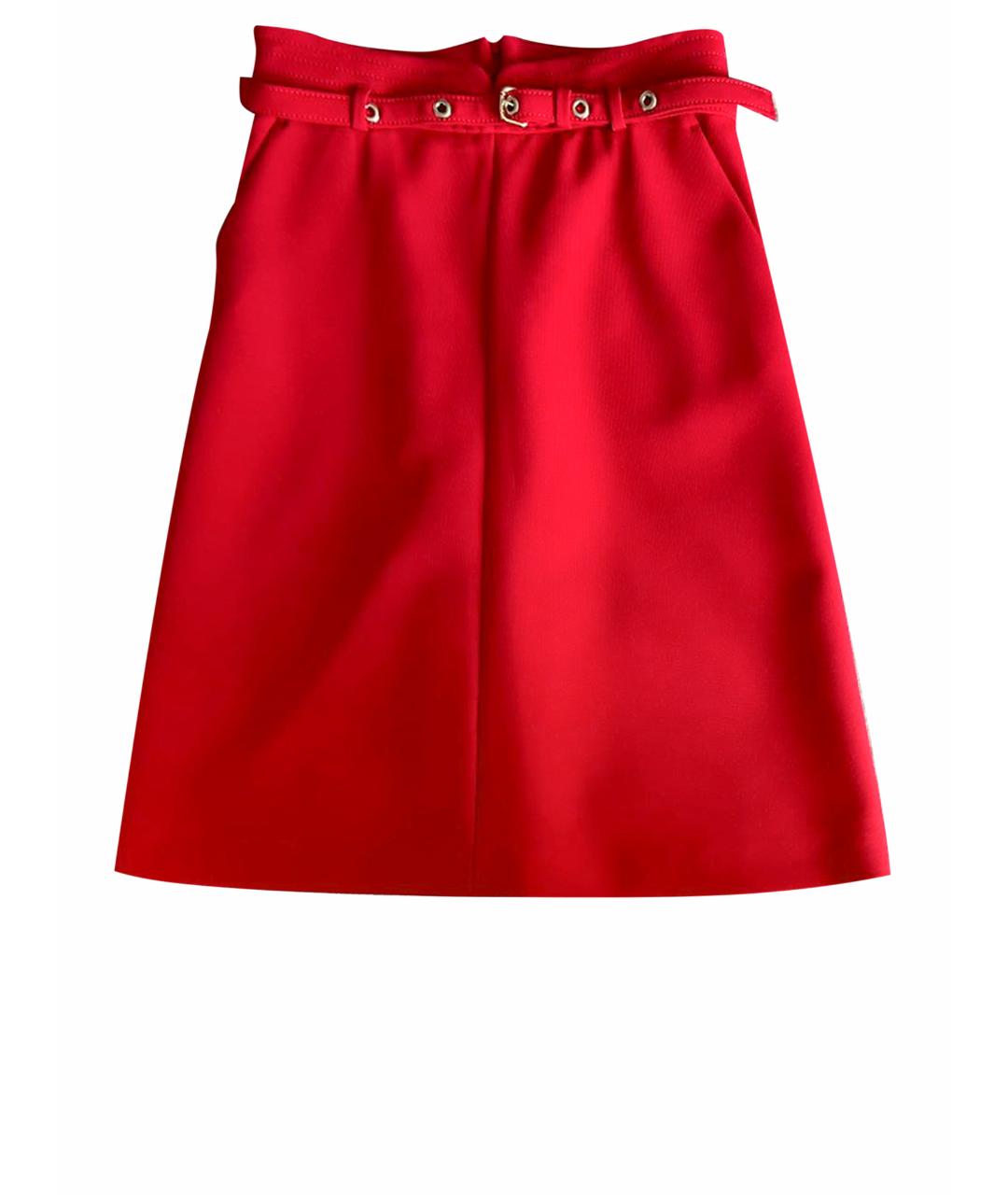 RED VALENTINO Красная полиэстеровая юбка миди, фото 1