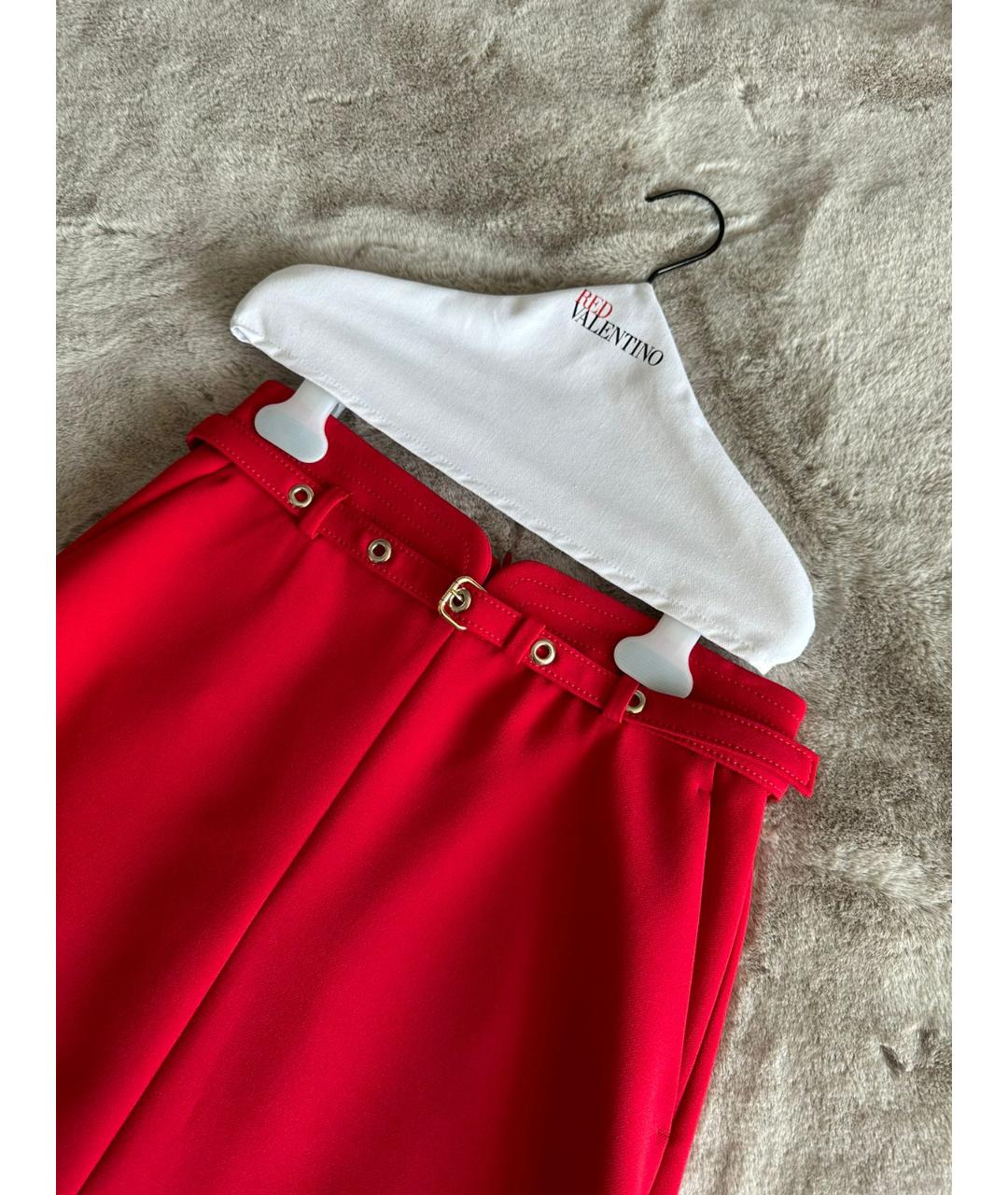 RED VALENTINO Красная полиэстеровая юбка миди, фото 2