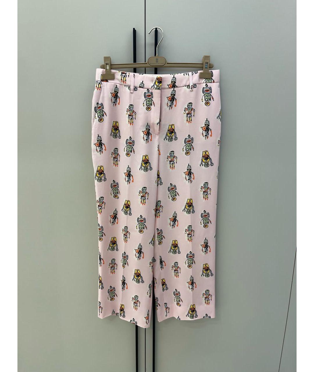 PRADA Розовые хлопковые брюки широкие, фото 2