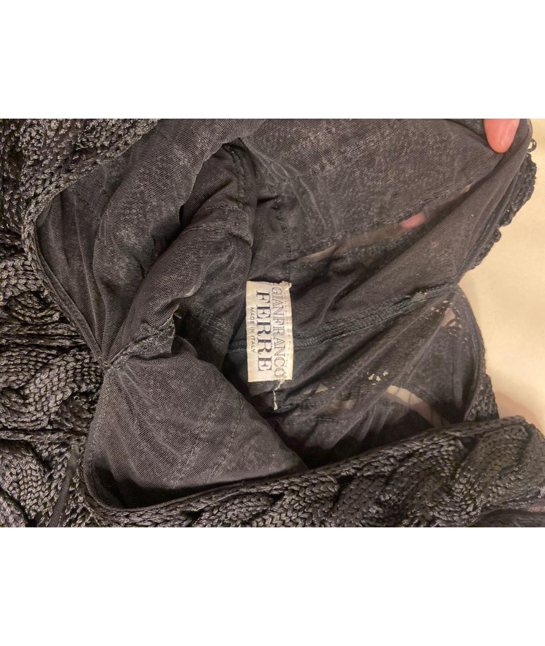 GIANFRANCO FERRE Черный сетчатый джемпер / свитер, фото 3