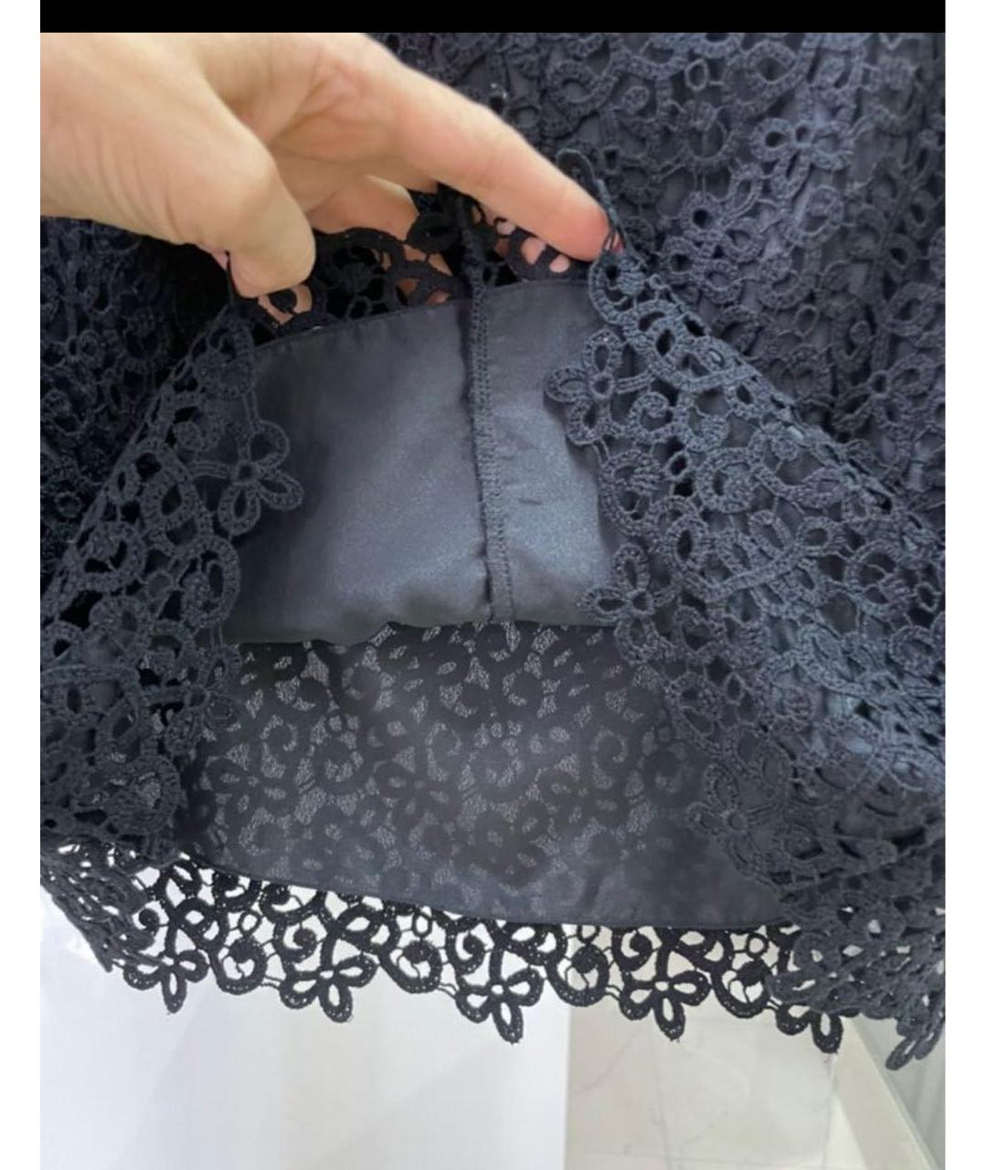 VALENTINO Черная полиэстеровая юбка миди, фото 3