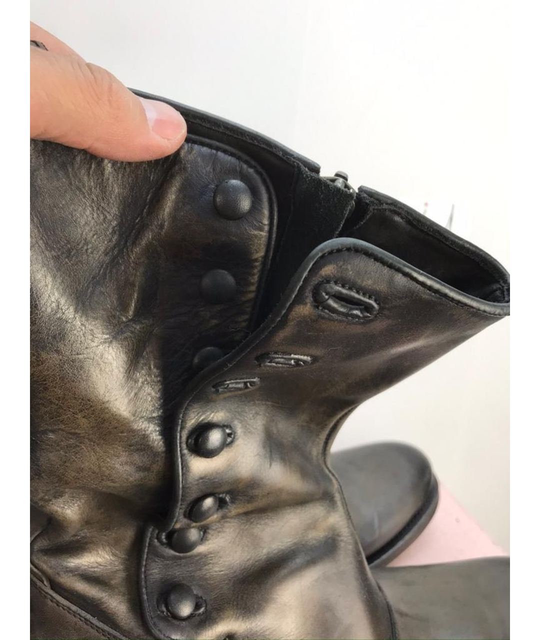 JOHN VARVATOS Коричневые кожаные высокие ботинки, фото 6
