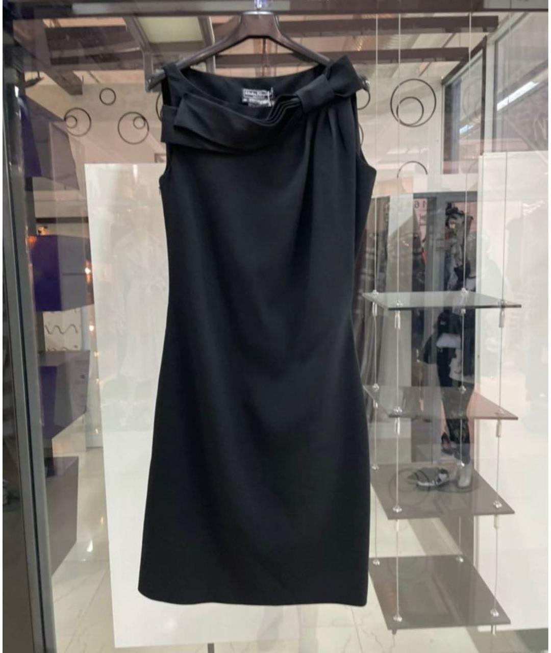 SALVATORE FERRAGAMO Черное шерстяное коктейльное платье, фото 6