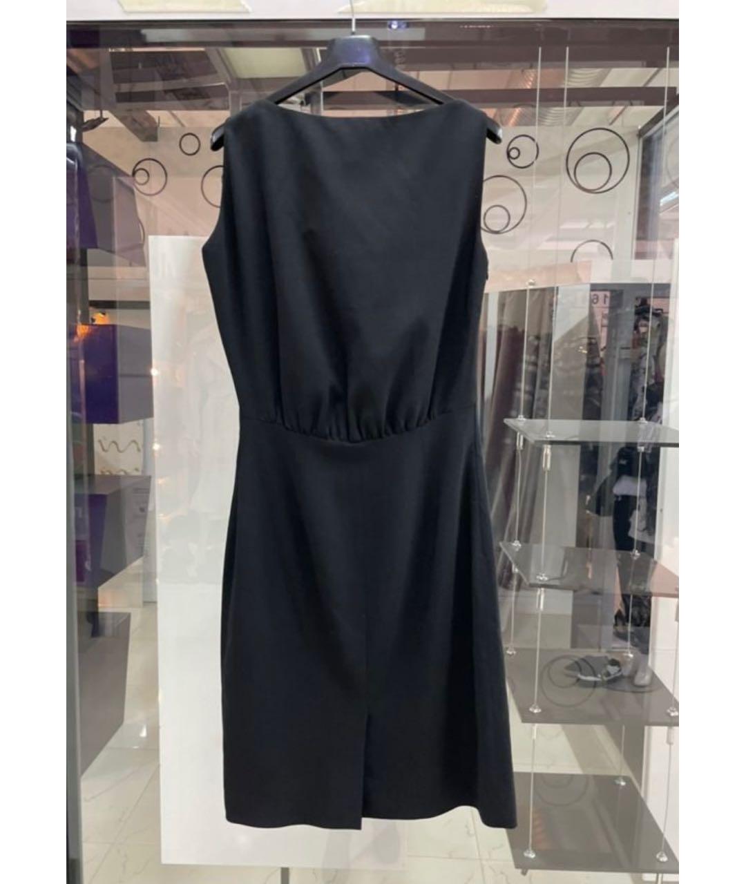 SALVATORE FERRAGAMO Черное шерстяное коктейльное платье, фото 2