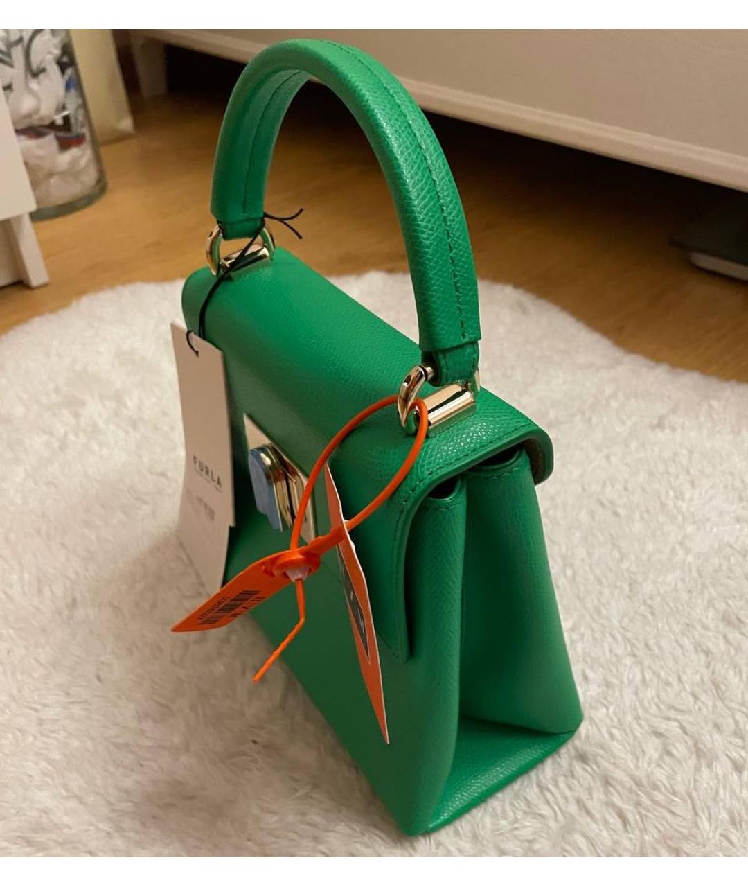 FURLA Зеленая кожаная сумка через плечо, фото 2