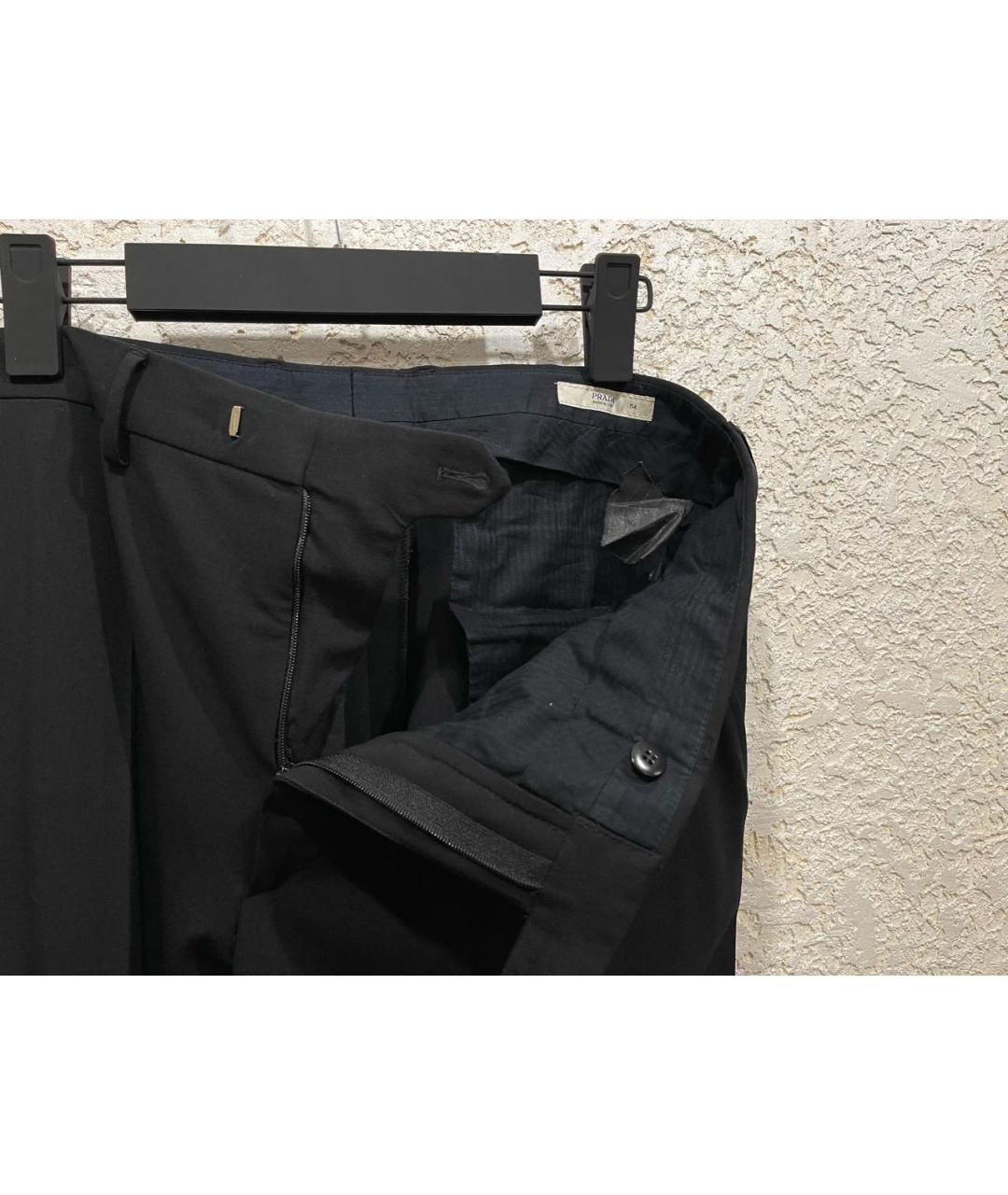 PRADA Черные шерстяные классические брюки, фото 5