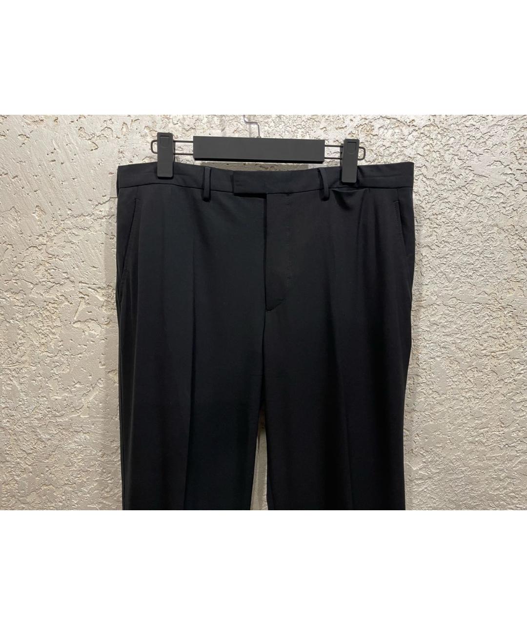 PRADA Черные шерстяные классические брюки, фото 2