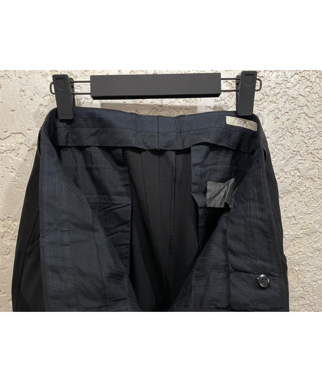 PRADA Черные шерстяные классические брюки, фото 8