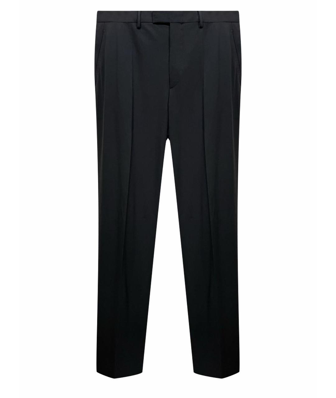 PRADA Черные шерстяные классические брюки, фото 1