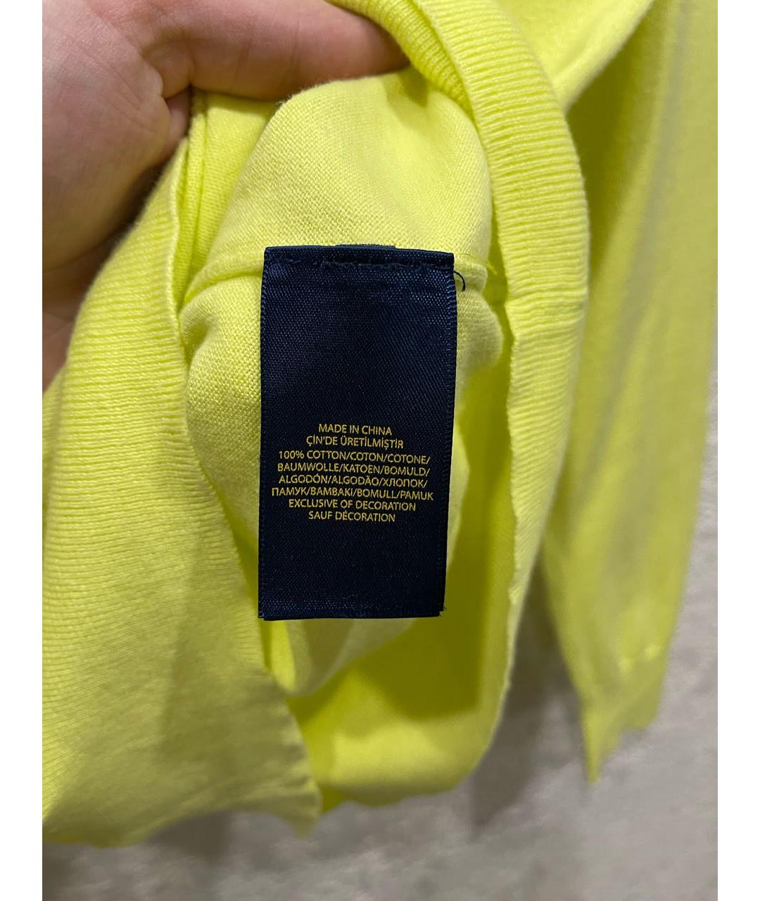 POLO RALPH LAUREN Желтый хлопковый джемпер / свитер, фото 6