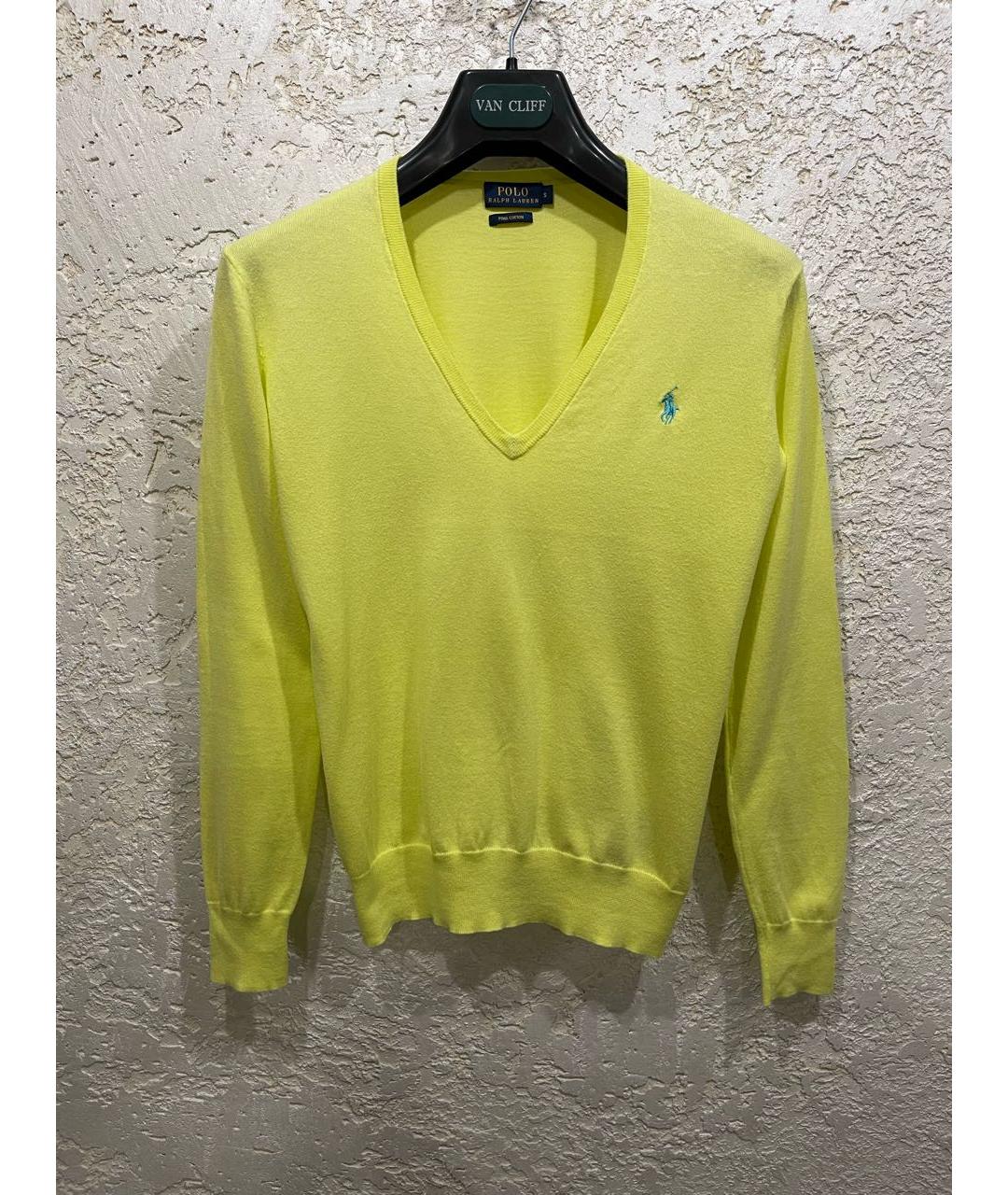 POLO RALPH LAUREN Желтый хлопковый джемпер / свитер, фото 8