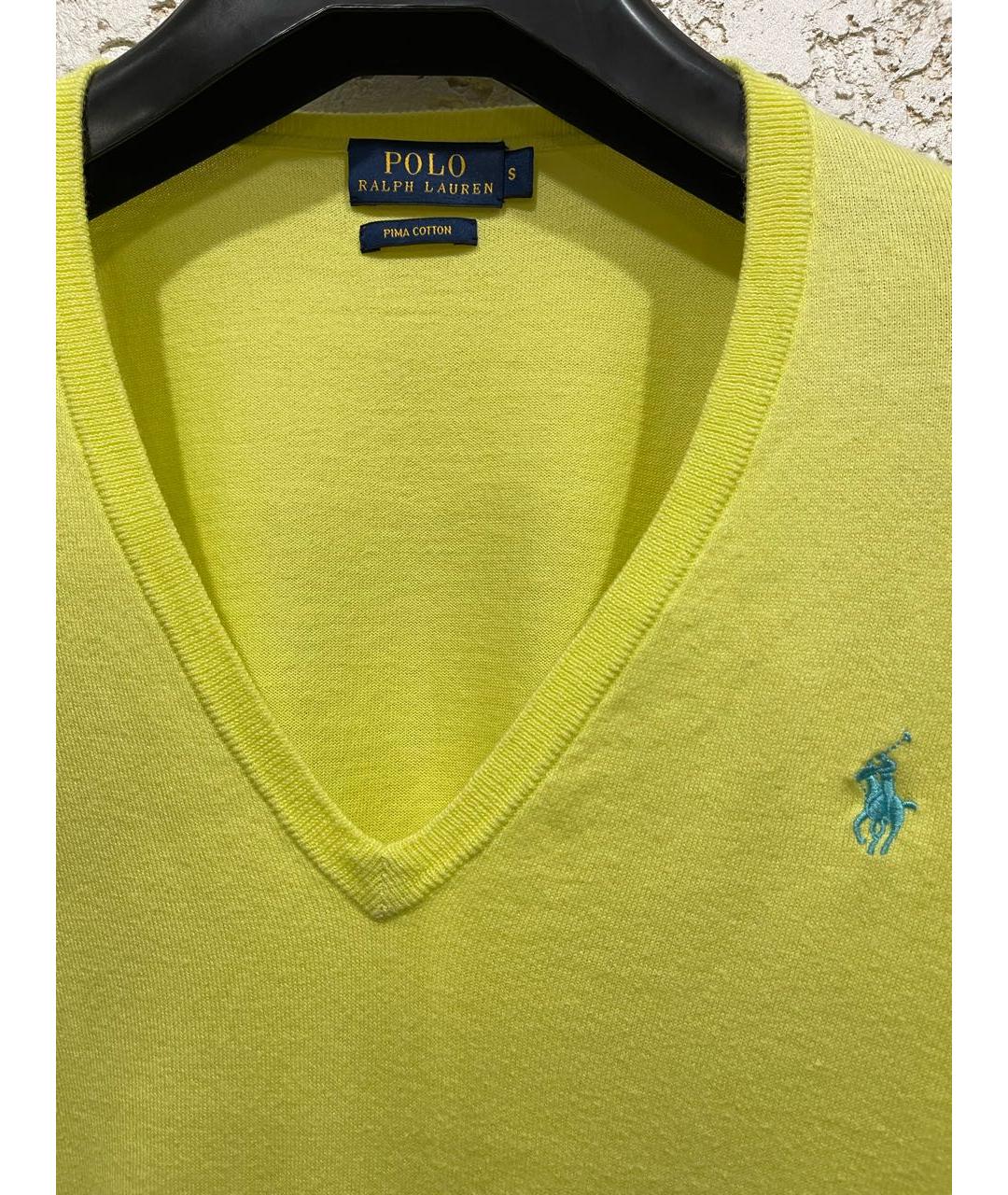 POLO RALPH LAUREN Желтый хлопковый джемпер / свитер, фото 3
