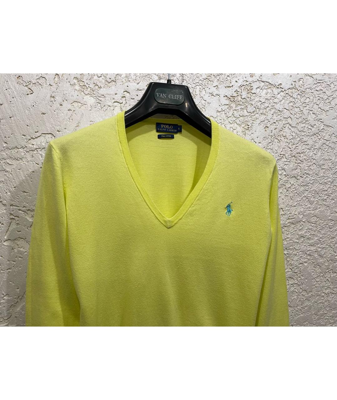 POLO RALPH LAUREN Желтый хлопковый джемпер / свитер, фото 2