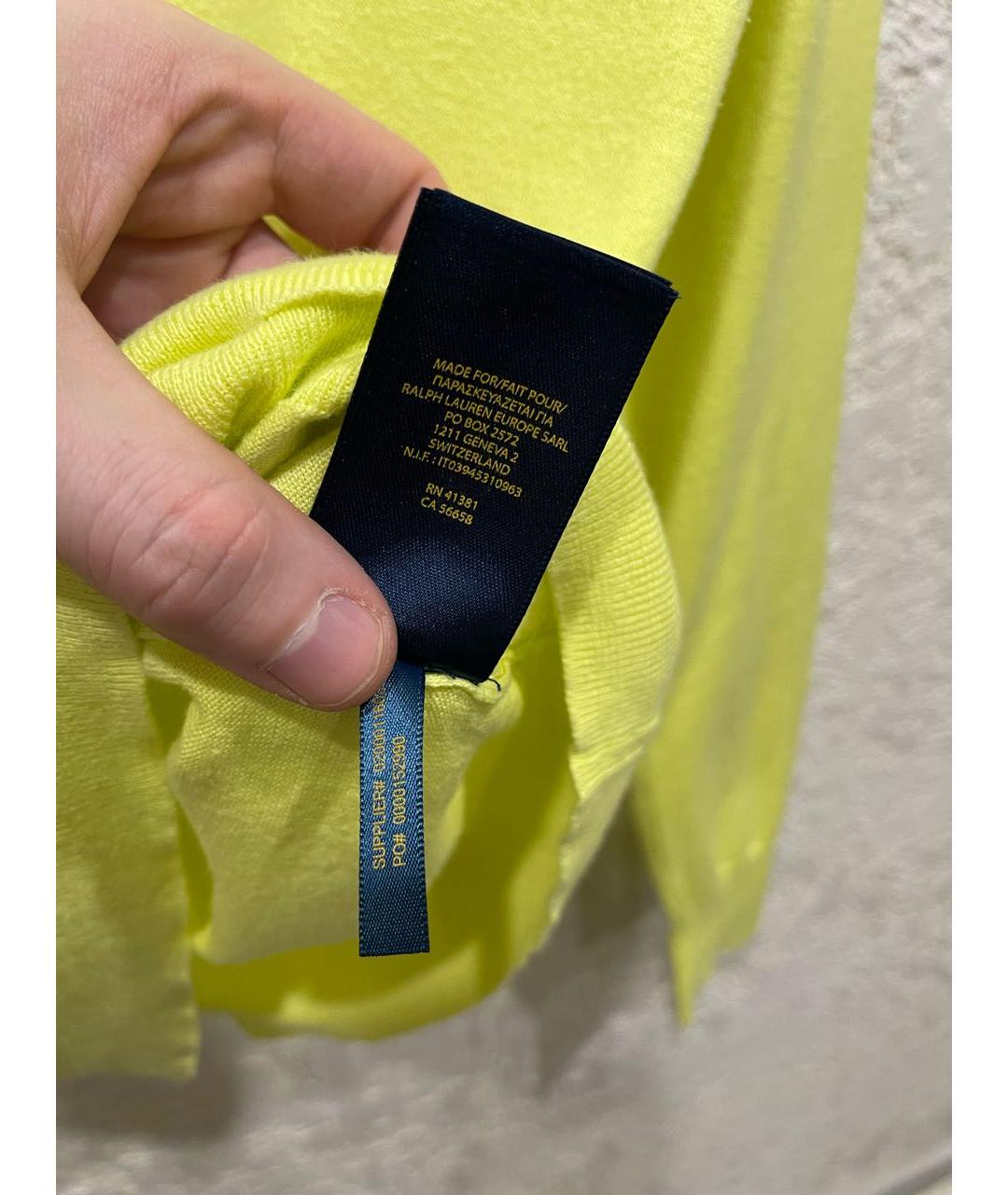 POLO RALPH LAUREN Желтый хлопковый джемпер / свитер, фото 7