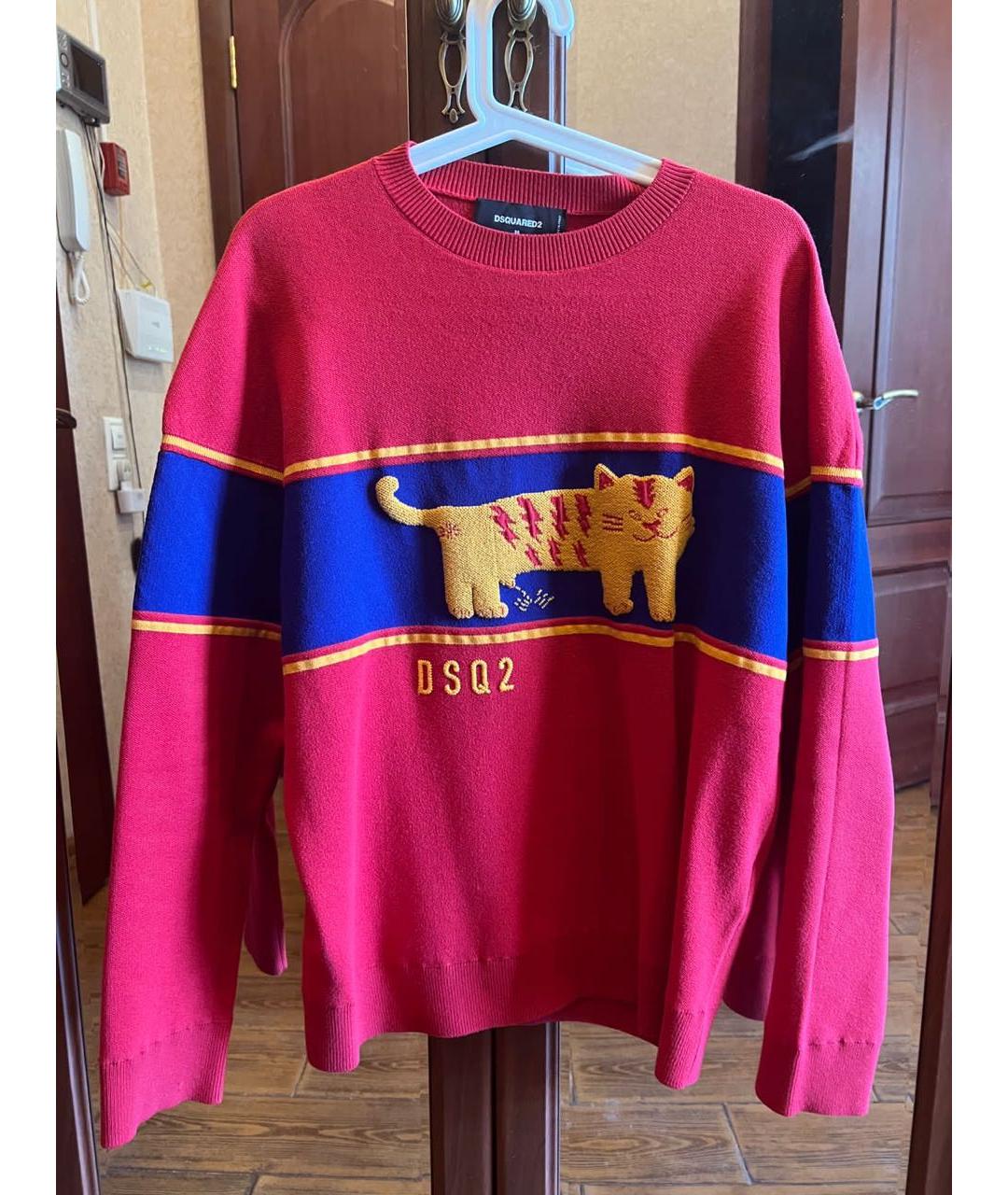DSQUARED2 Красный хлопковый джемпер / свитер, фото 4