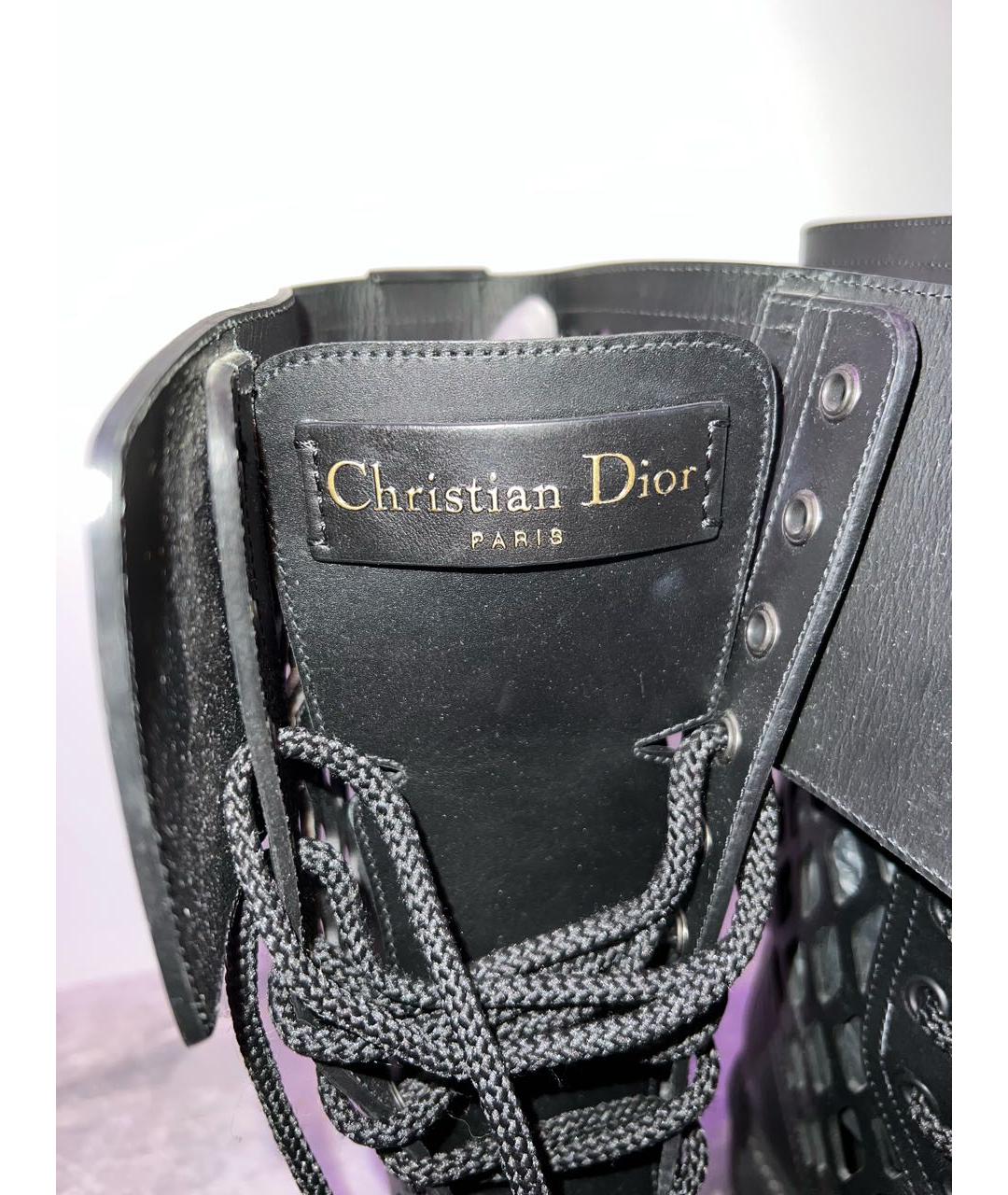CHRISTIAN DIOR Черные кожаные сапоги, фото 5