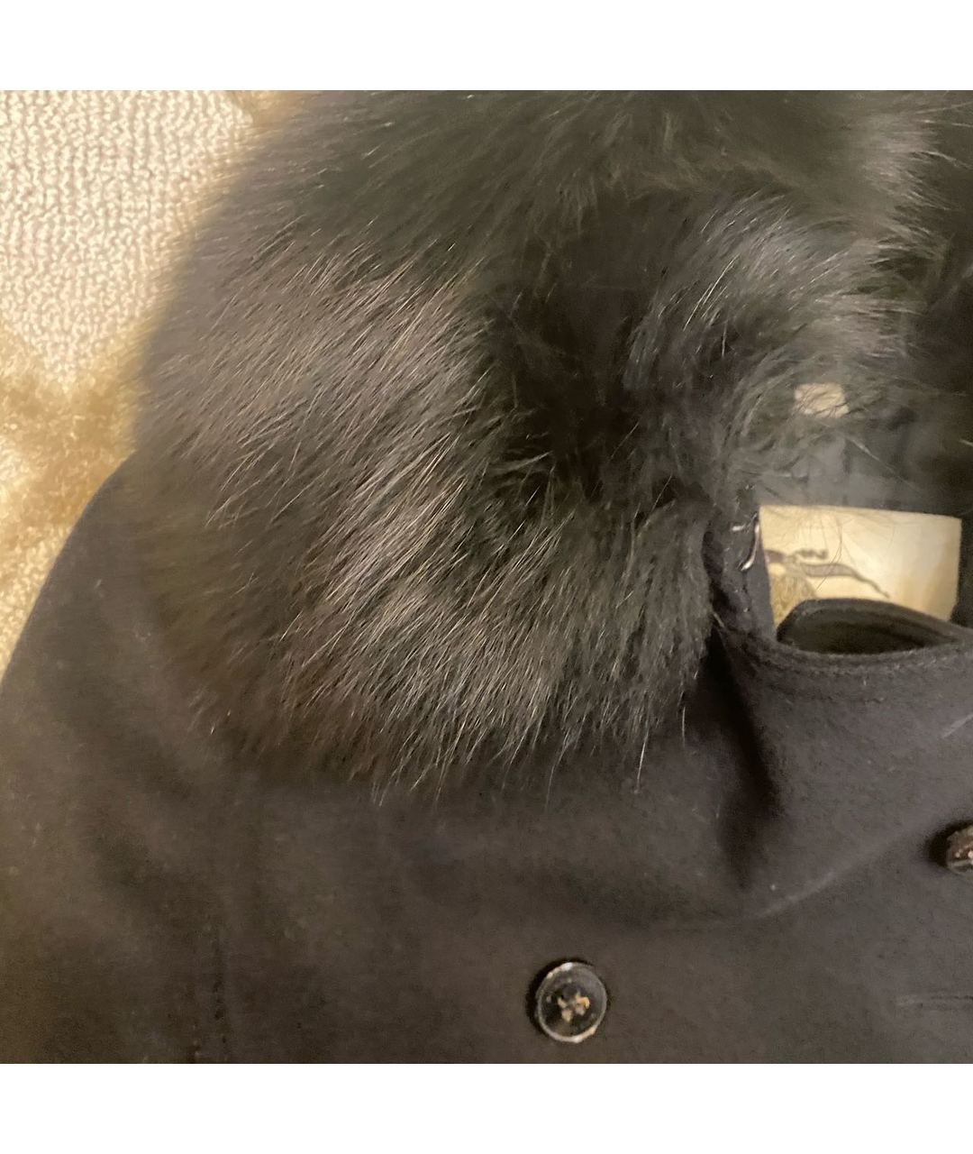 BURBERRY LONDON Черное шерстяное пальто, фото 4