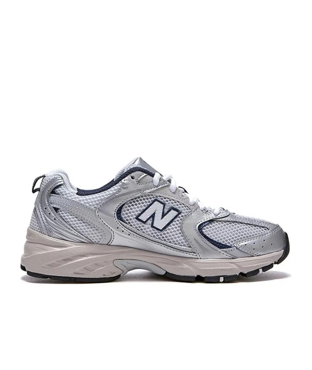 NEW BALANCE Серые кожаные низкие кроссовки / кеды, фото 1