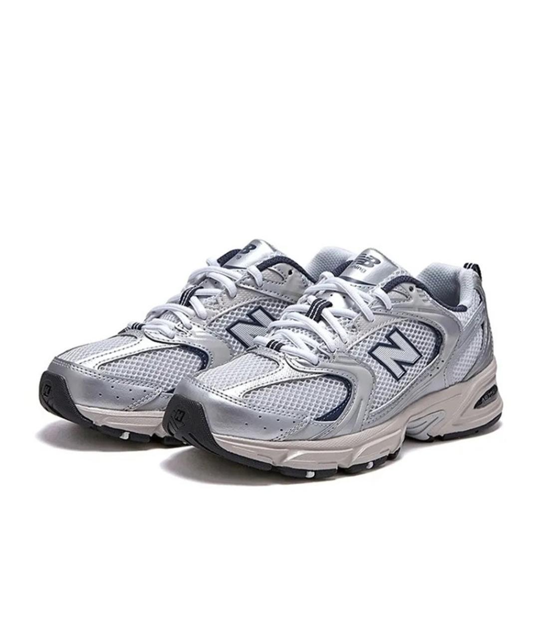 NEW BALANCE Серые кожаные низкие кроссовки / кеды, фото 2