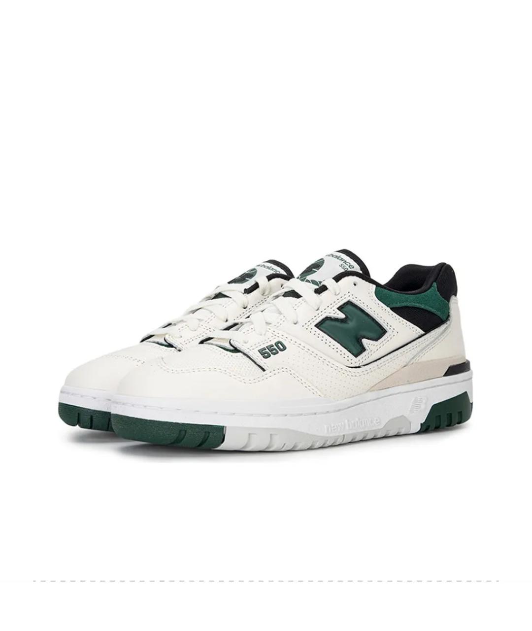 NEW BALANCE Зеленые кожаные низкие кроссовки / кеды, фото 2