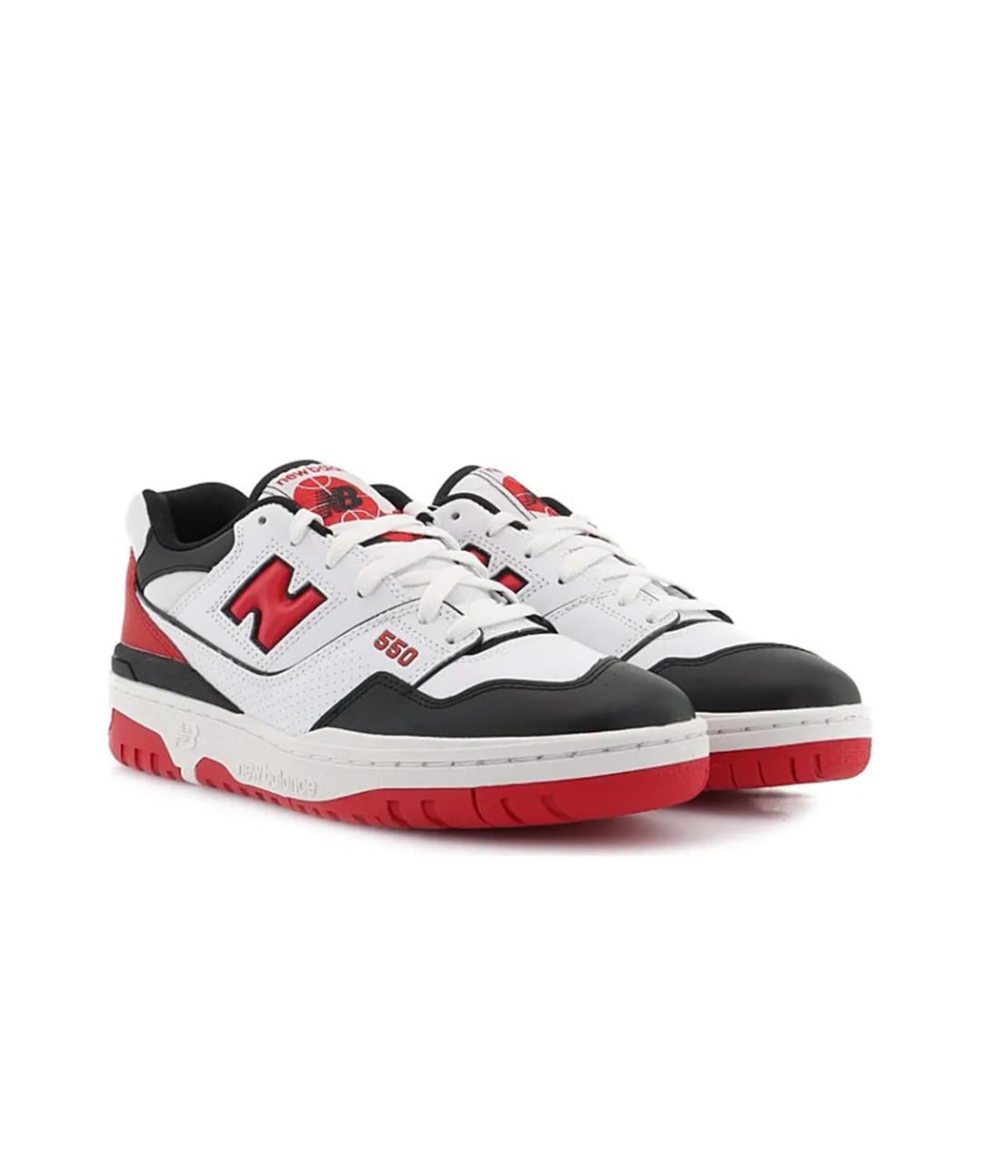 NEW BALANCE Красные кожаные низкие кроссовки / кеды, фото 2