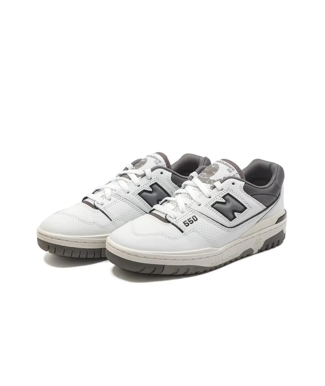 NEW BALANCE Серые кожаные низкие кроссовки / кеды, фото 2