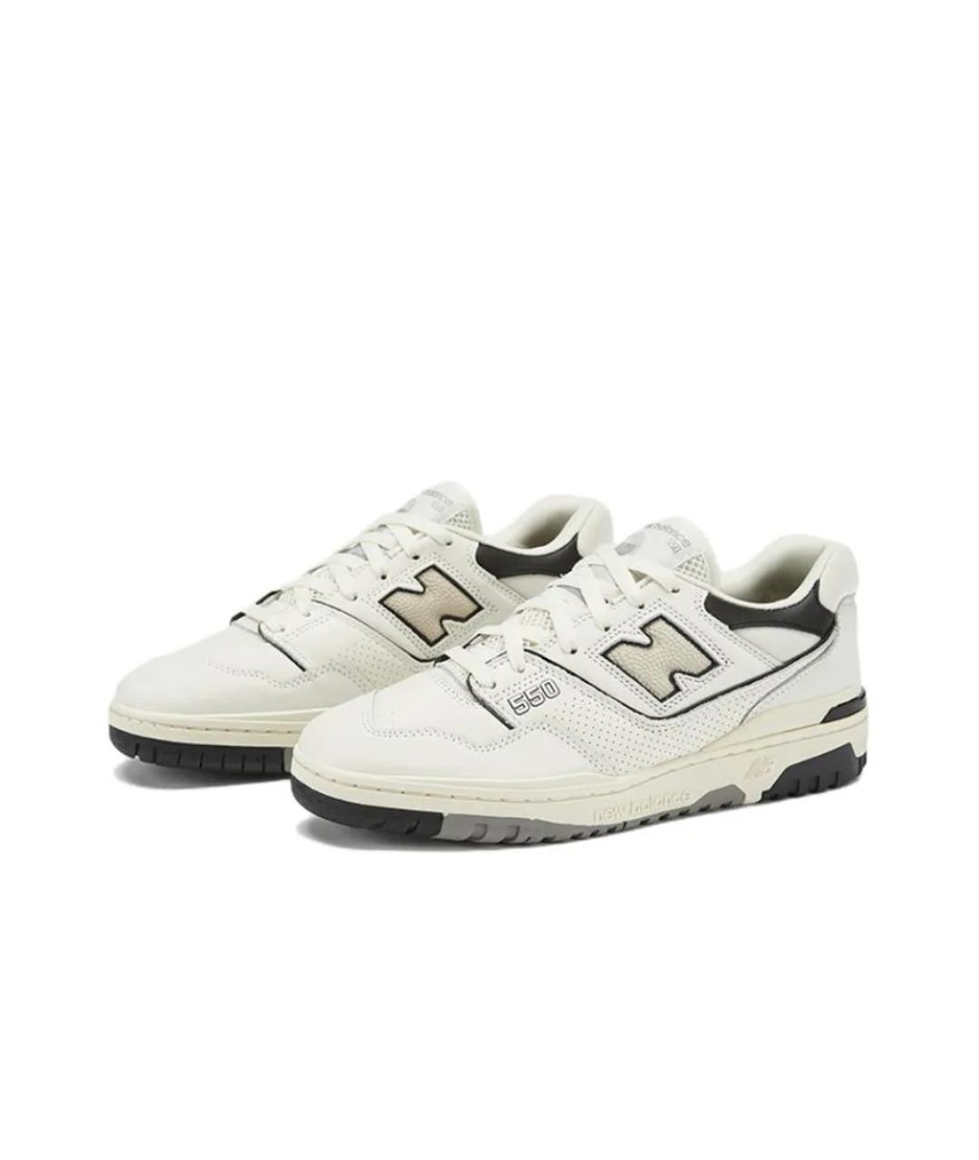 NEW BALANCE Белые кожаные низкие кроссовки / кеды, фото 2