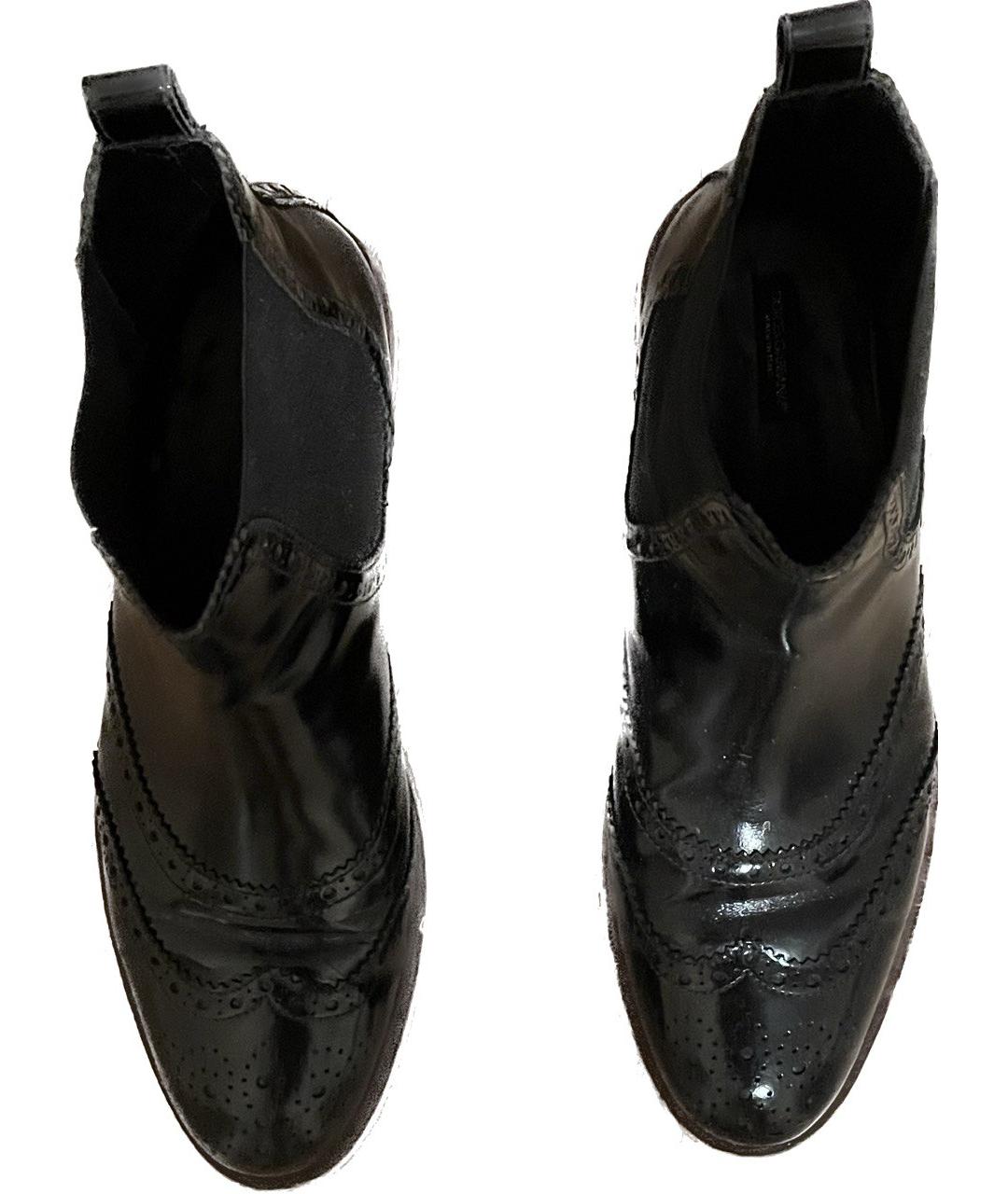 DOLCE&GABBANA Черные ботинки из лакированной кожи, фото 3