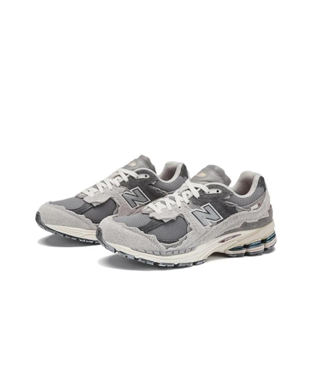 NEW BALANCE Серые кожаные низкие кроссовки / кеды, фото 2