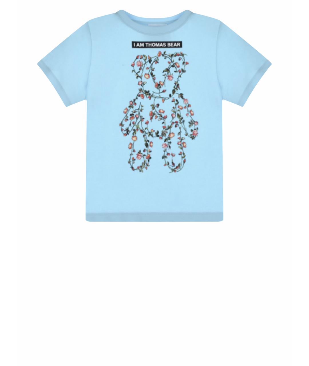 BURBERRY Бирюзовый хлопковый детская футболка / топ, фото 1
