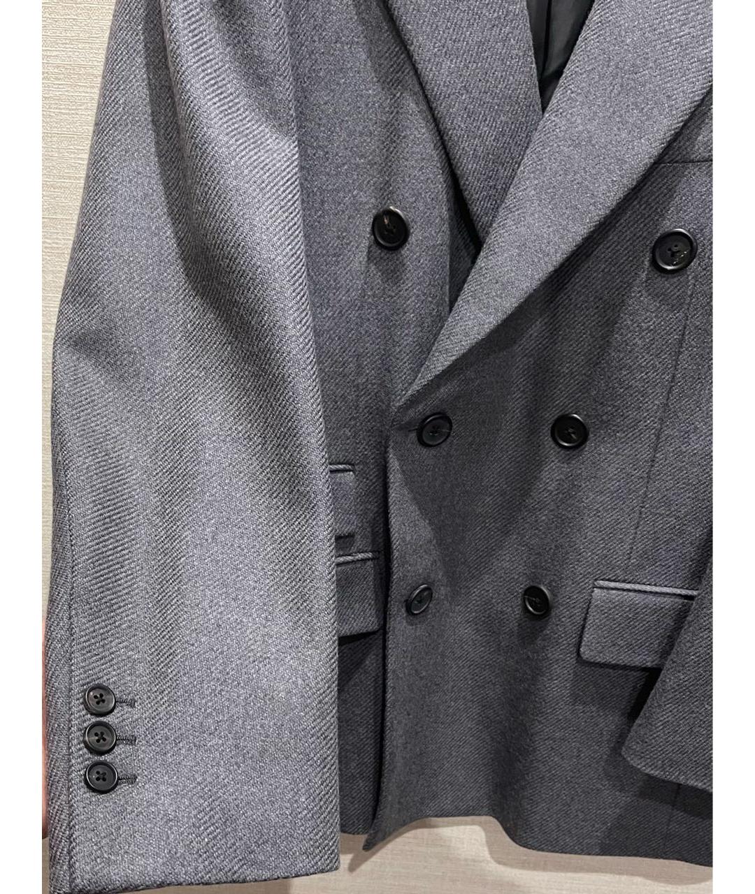 PRADA Серый шерстяной пиджак, фото 5