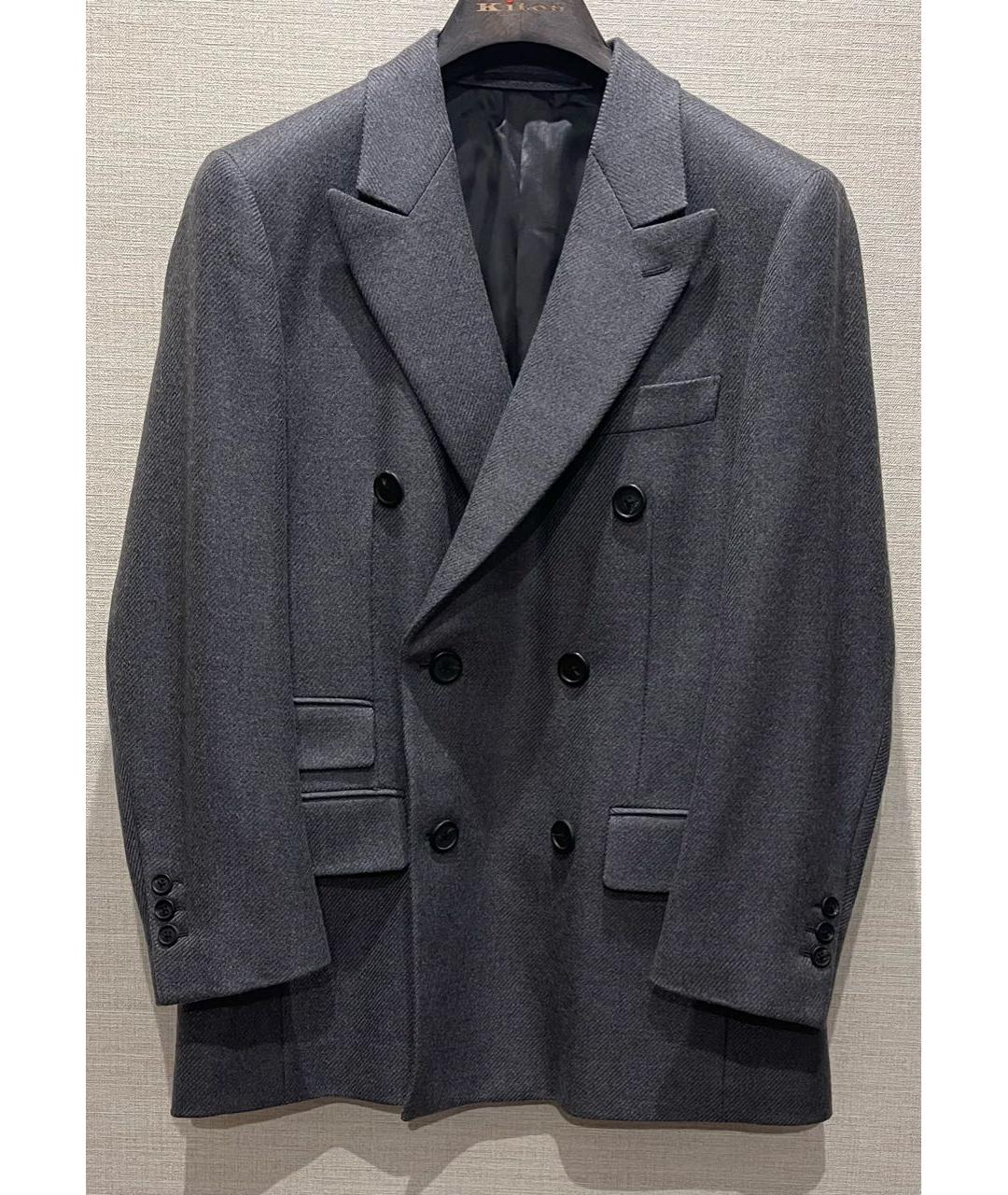 PRADA Серый шерстяной пиджак, фото 9