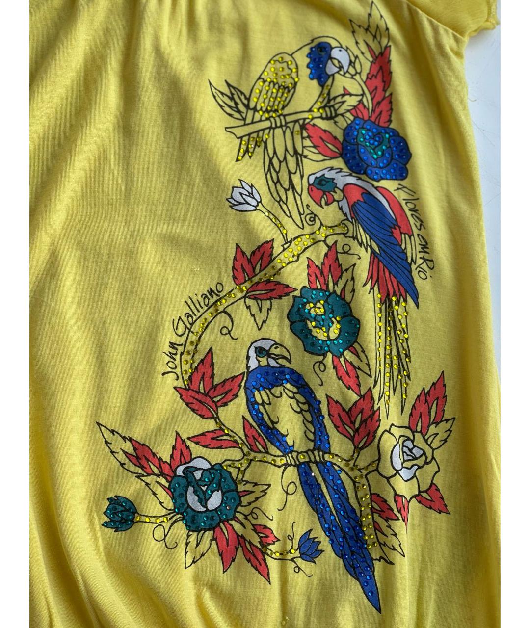 JOHN GALLIANO Желтый вискозный детская футболка / топ, фото 2