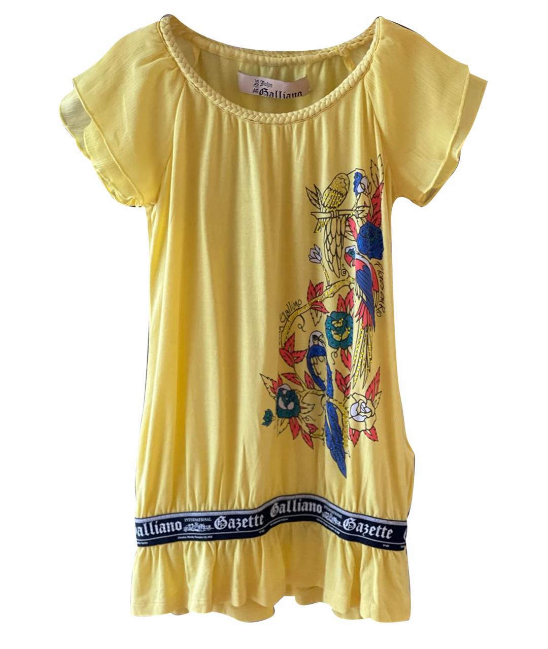 JOHN GALLIANO Желтый вискозный детская футболка / топ, фото 1