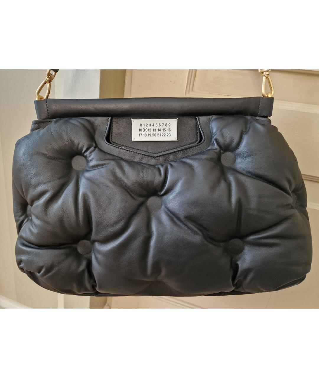 MAISON MARGIELA Черная сумка через плечо из лакированной кожи, фото 7