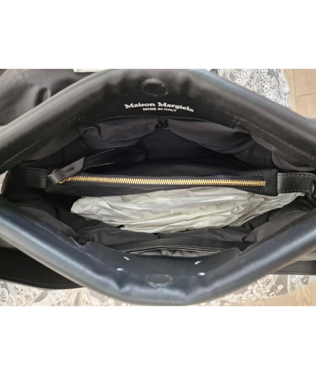 MAISON MARGIELA Черная сумка через плечо из лакированной кожи, фото 4