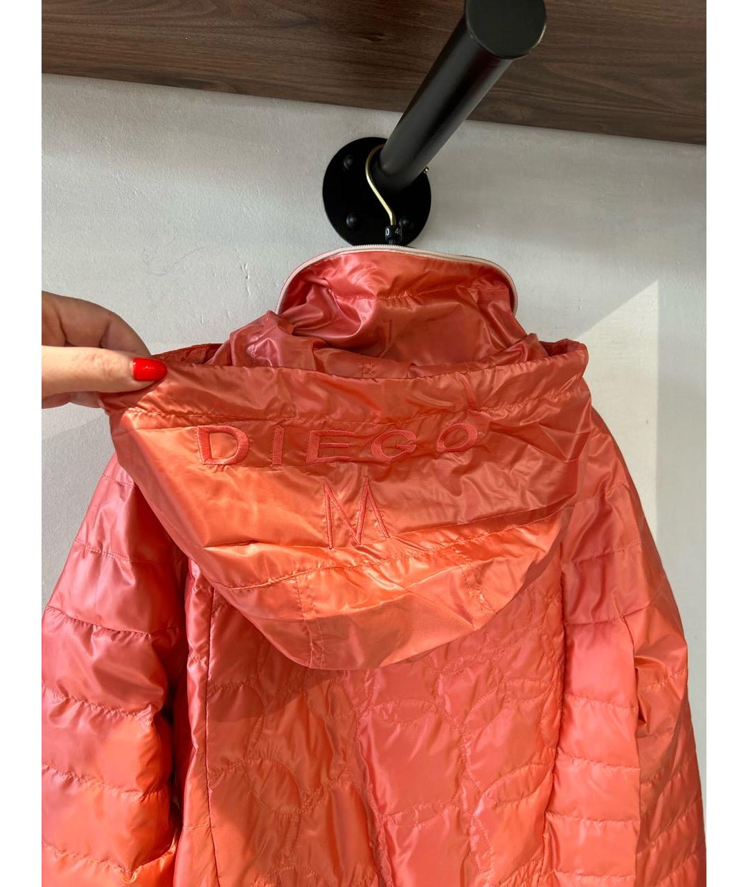 DIEGO M Коралловая полиэстеровая куртка, фото 4