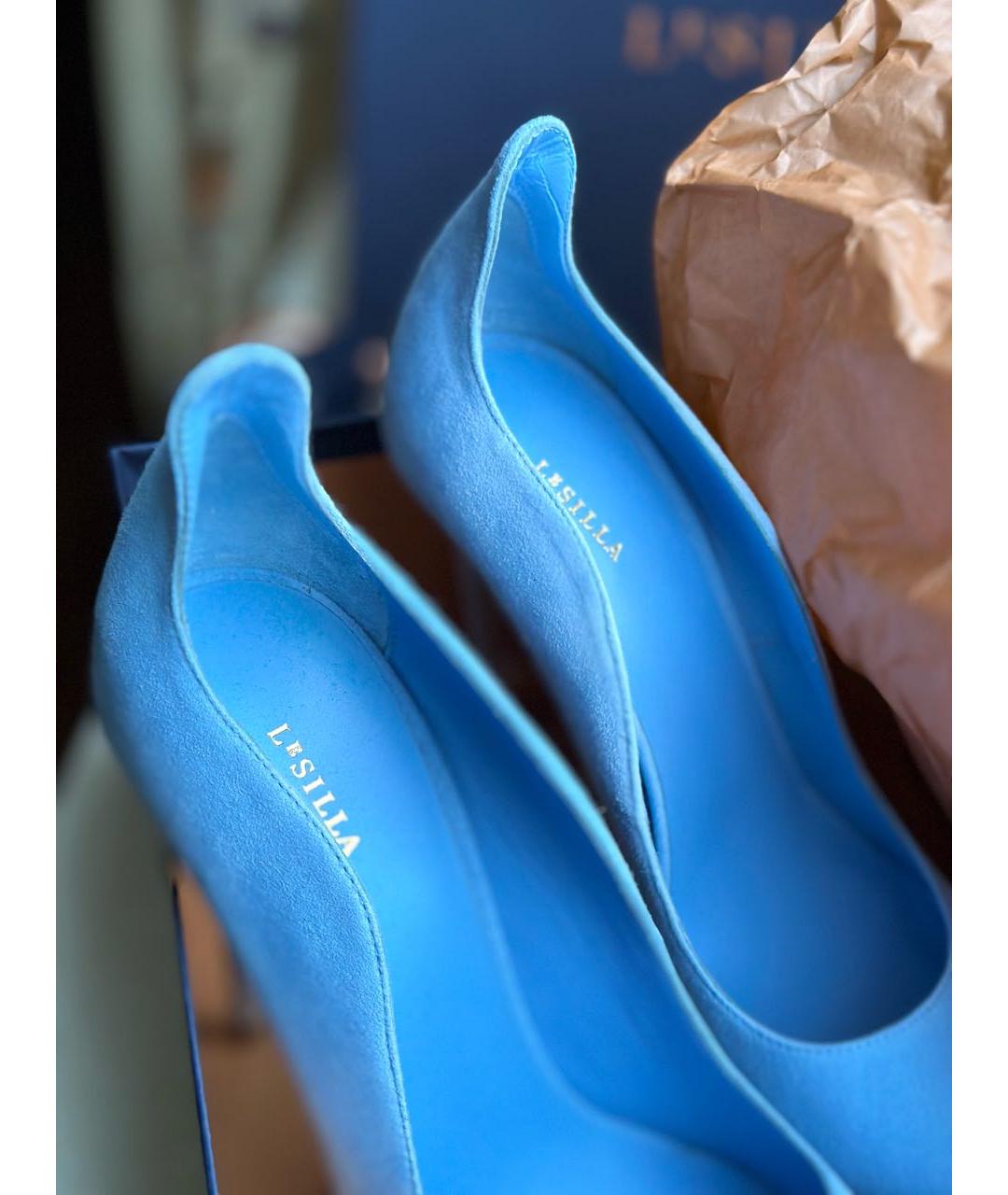 LE SILLA Голубые замшевые туфли, фото 7