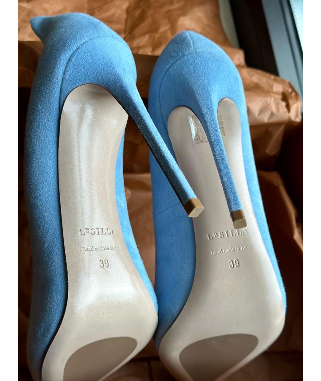LE SILLA Голубые замшевые туфли, фото 4
