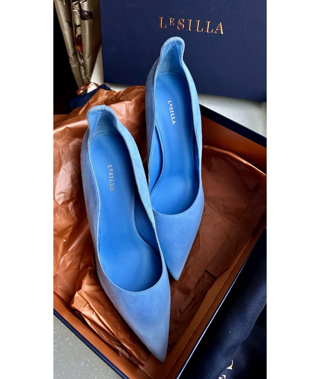 LE SILLA Голубые замшевые туфли, фото 2
