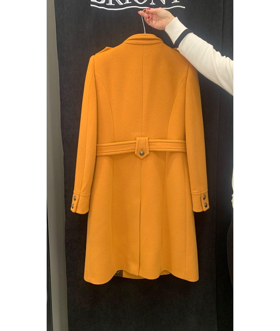 ROBERTO CAVALLI Оранжевое шерстяное пальто, фото 2