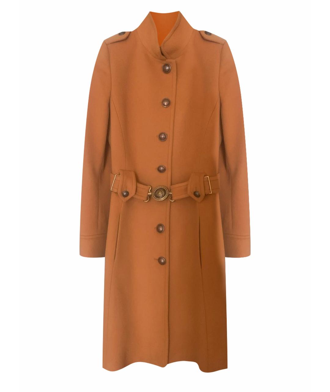 ROBERTO CAVALLI Оранжевое шерстяное пальто, фото 1