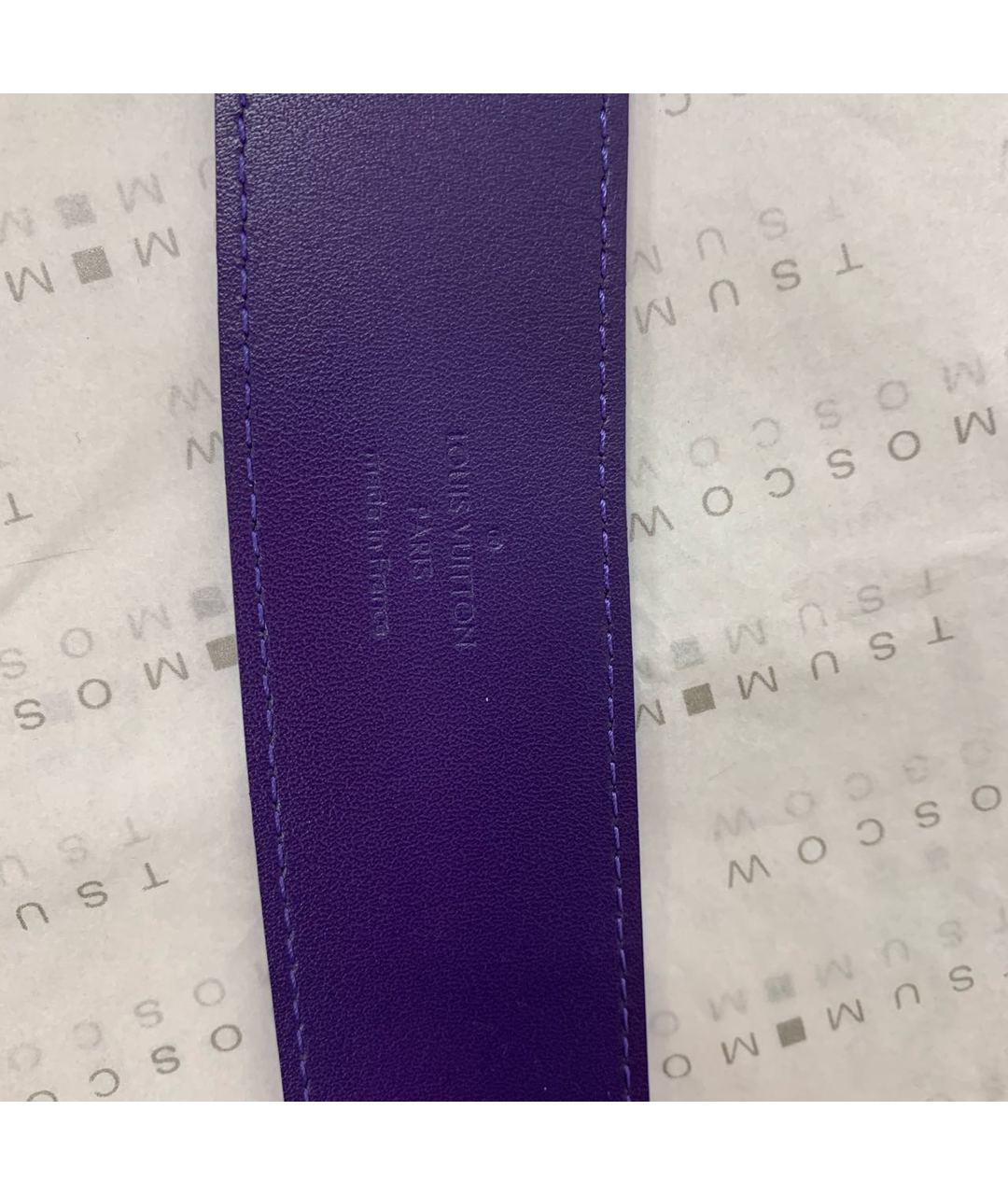 LOUIS VUITTON PRE-OWNED Фиолетовый кожаный ремень, фото 3