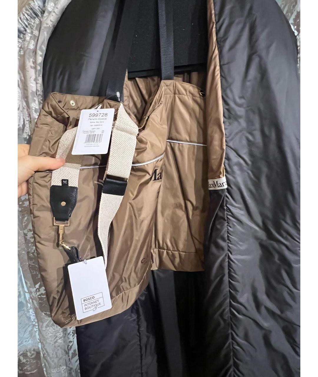 MAX MARA Коричневое полиэстеровое пальто, фото 3