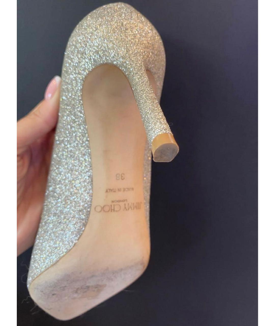 JIMMY CHOO Серебряные туфли, фото 4