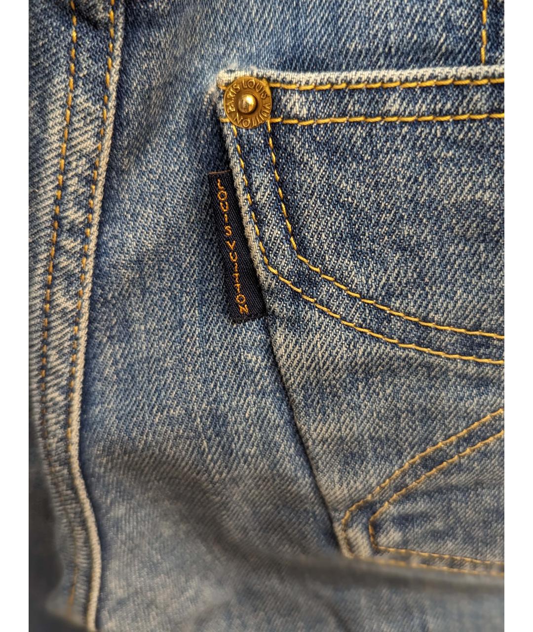 LOUIS VUITTON PRE-OWNED Голубые хлопковые прямые джинсы, фото 4
