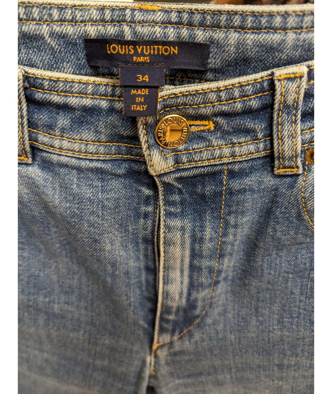 LOUIS VUITTON PRE-OWNED Голубые хлопковые прямые джинсы, фото 3