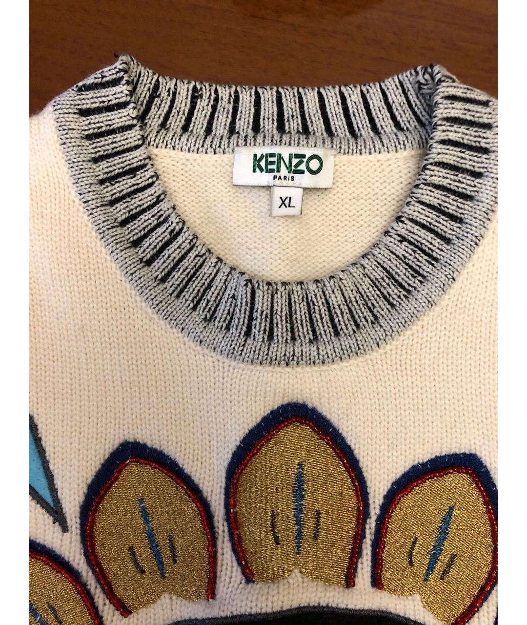 KENZO Белый шерстяной джемпер / свитер, фото 3